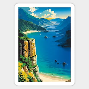 Tourism Print of a Beach Coast Sticker